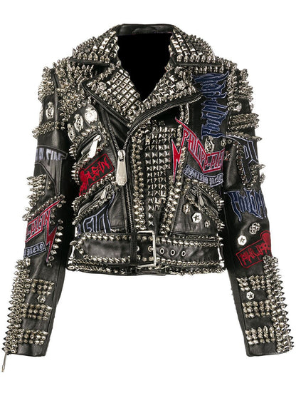 Iron Dominion Heavy Spiked Punk Leather Jacket
