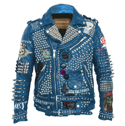Pin Badges And Spiked Steampunk Gothic Jacket
