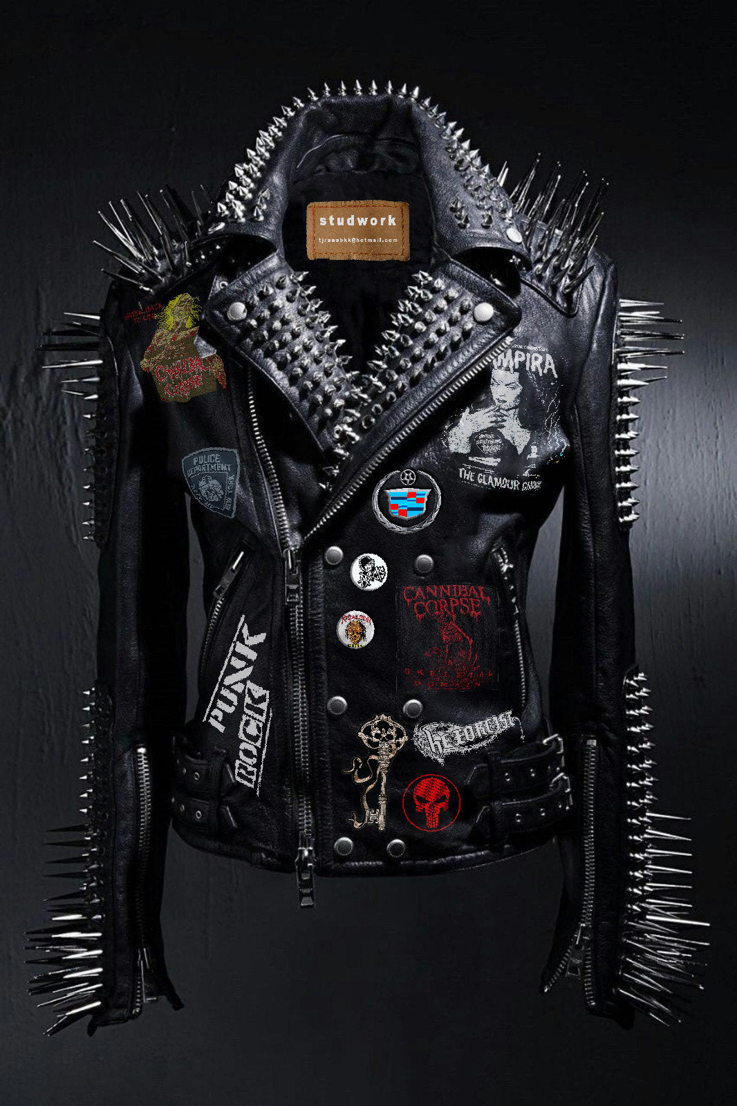 Vampira Spiked Punk Rock Biker Jacket