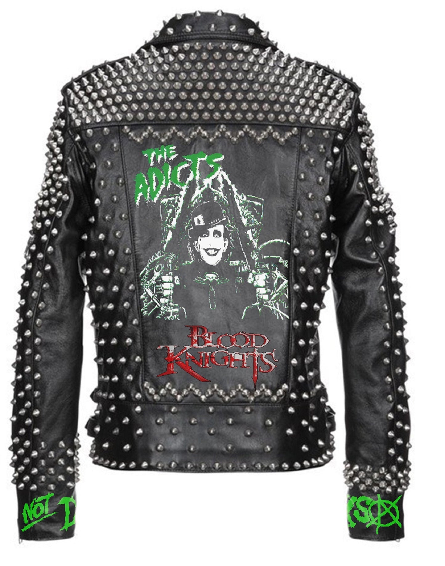 “Punk Royalty” Studded Patchwork Leather Jacket