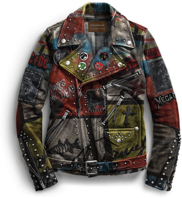 “Punk’s Not Dead” Gothic Studwork Leather Jacket