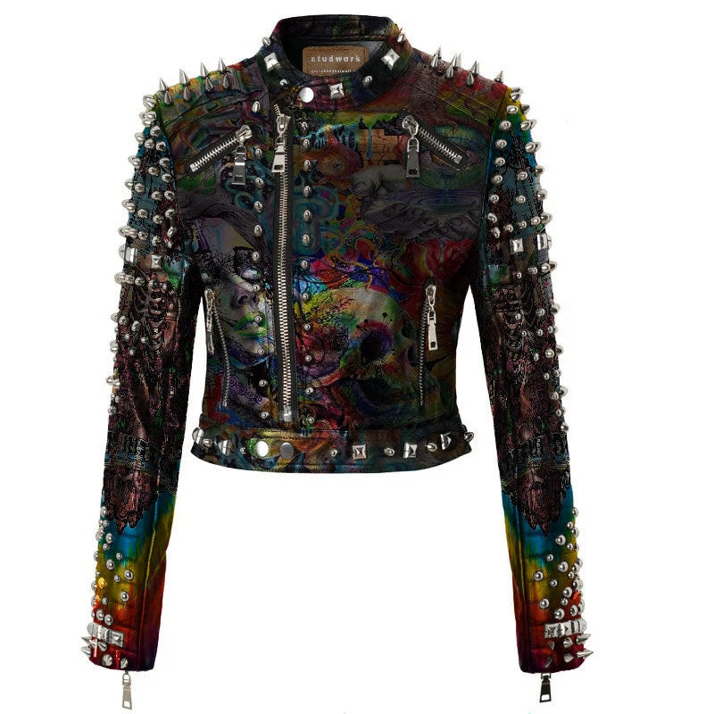 Punk Multicolor Printed Jacket