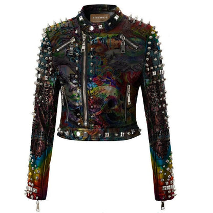 Punk Multicolor Printed Jacket
