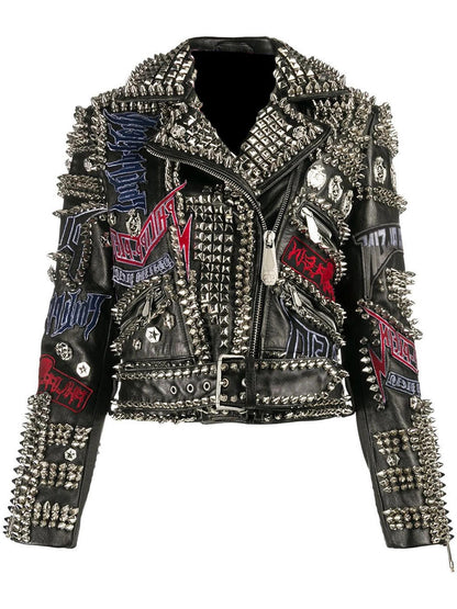 Night Siren Studded Gothic Punk Leather Jacket