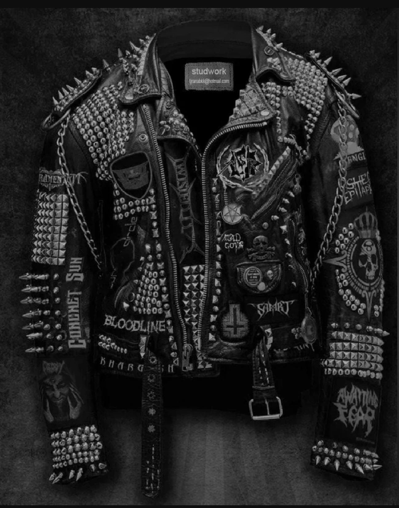 Deadly Mosh Studded Gothic Steampunk Biker Jacket