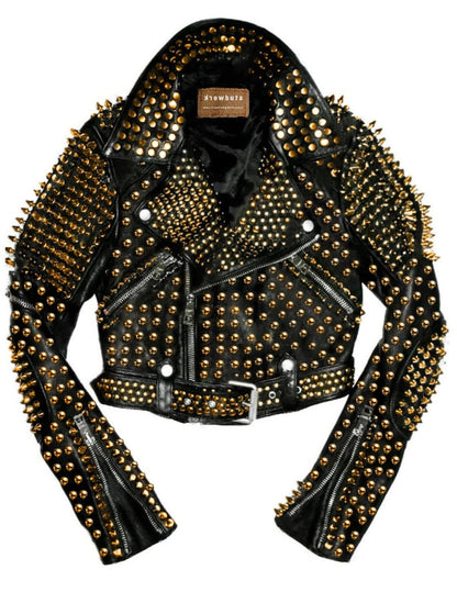 Golden Studded Brando Biker Jacket