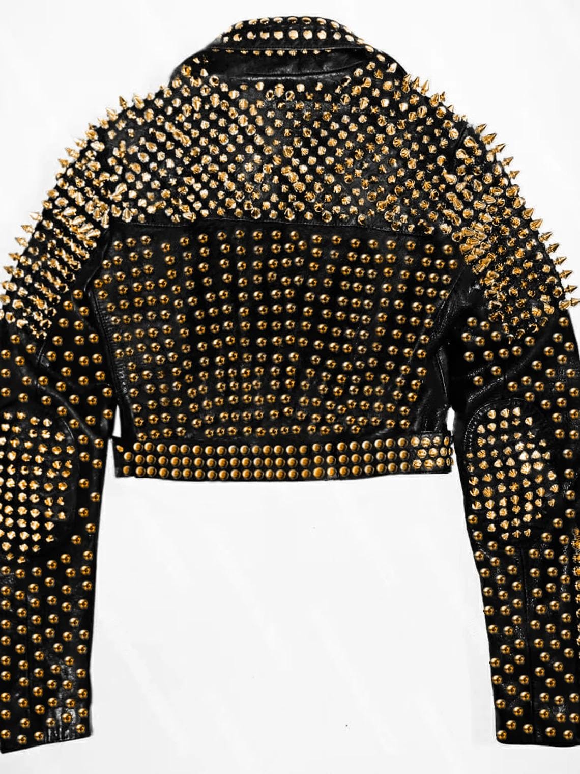 Golden Studded Brando Biker Jacket