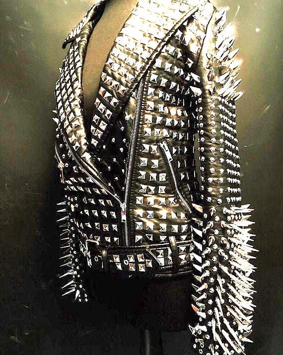 Full Metal Studded &amp; Spiked Punk Biker Jacket