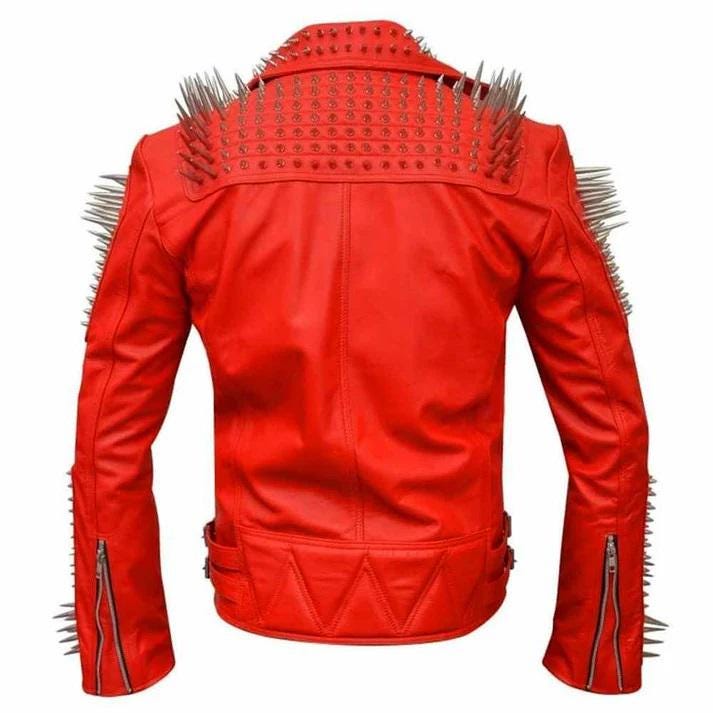 Red Spiked Leather