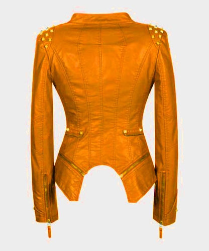 Orange Leather Jacket