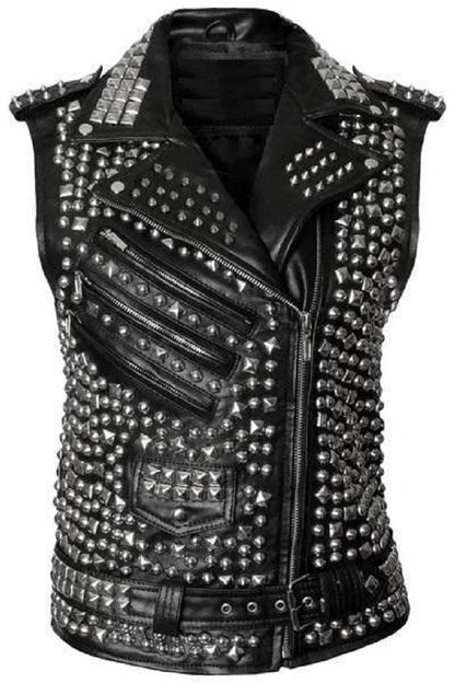 Leather Studded Vest