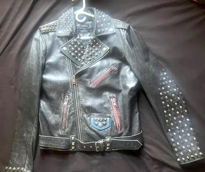 Dynamic Black Cowhide Leather Biker Jacket