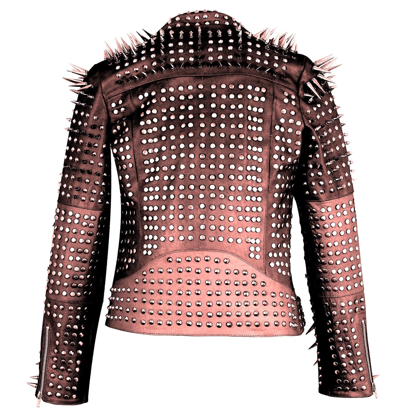 Bold Pinkish Beige Leather Jacket
