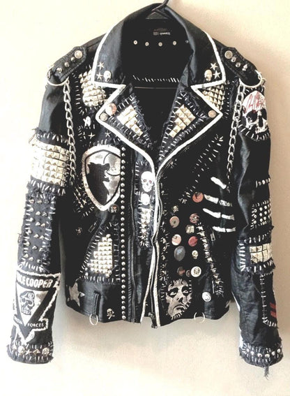 Personalized Men's Patches Studded Jacket