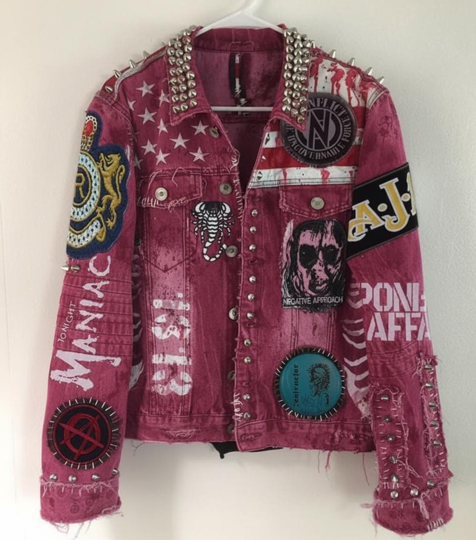Denim Men’s Pink Punk Jacket
