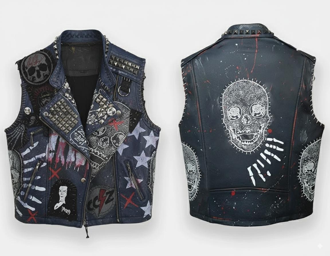 Premium Sleeveless Leather Punk Vest