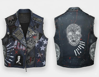 Premium Sleeveless Leather Punk Vest