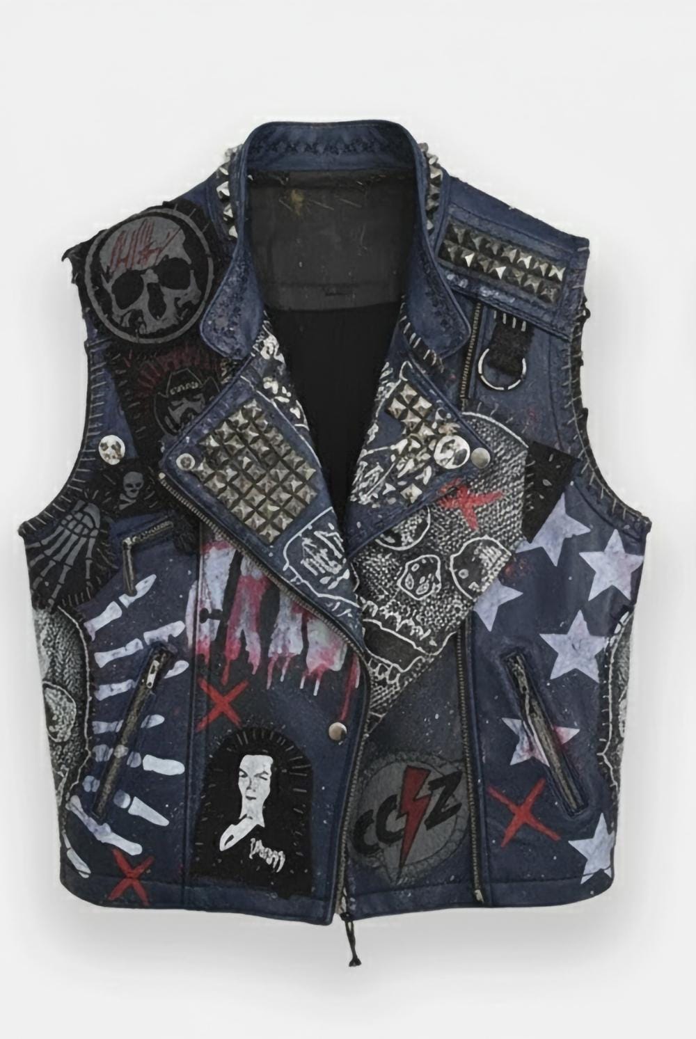 Premium Sleeveless Leather Punk Vest