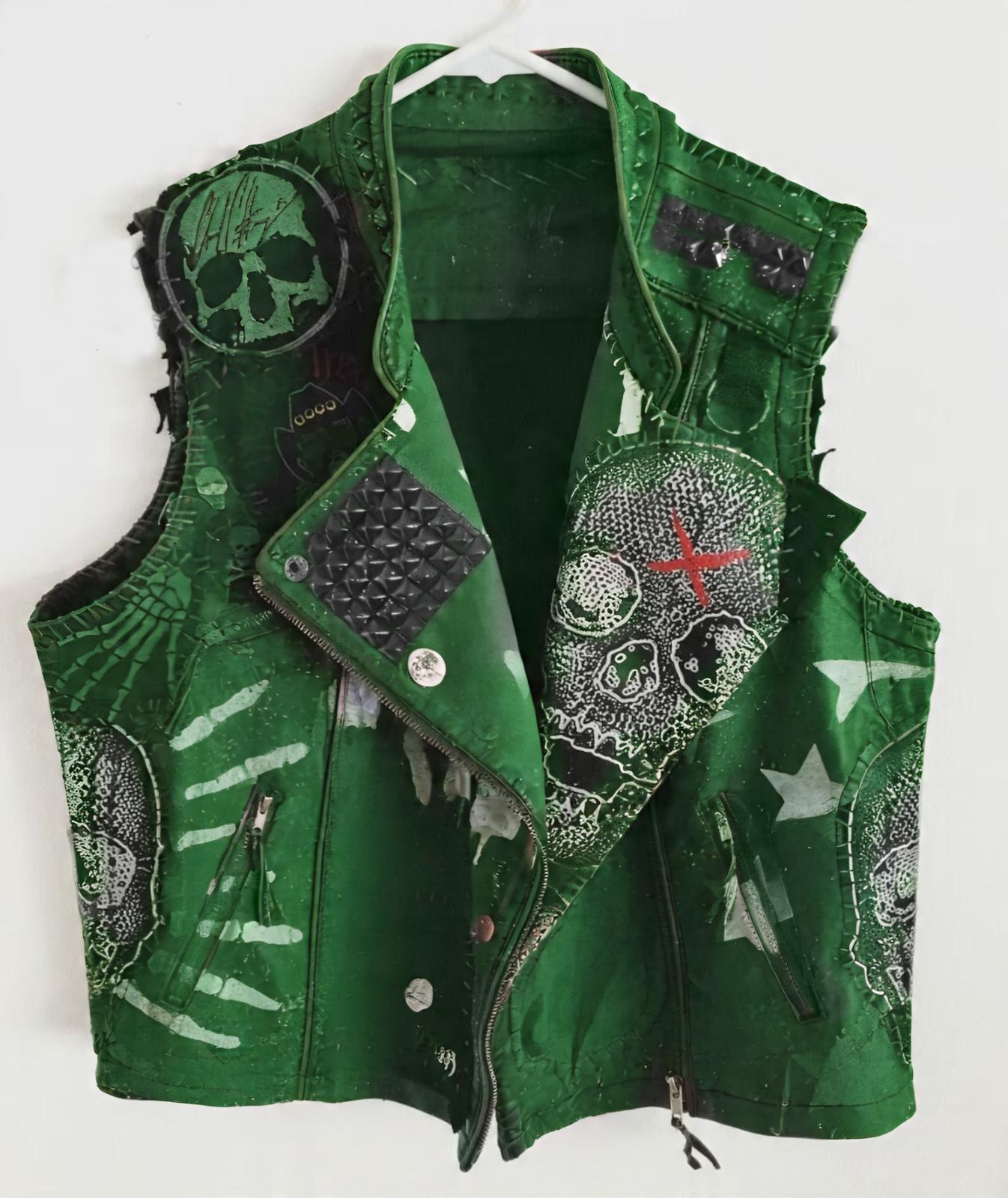 Toxic Halo Green  Gangster Punk Vest