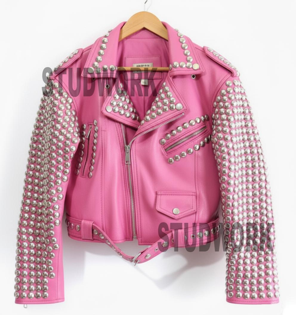 Silver Studs and Zippers Motorbike Punk Jacket