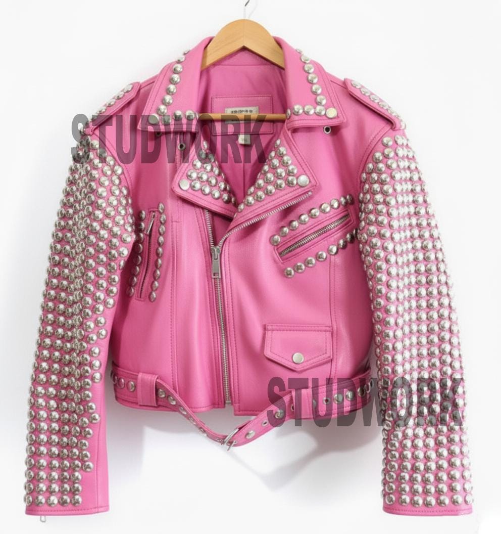 Silver Studs and Zippers Motorbike Punk Jacket